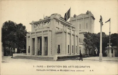 Paris — Exposição dos Artes Decorativas — Pavilhão Nacional da Bélgica (Horta, arquiteto)