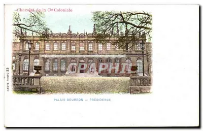 Palácio Bourbon — Presidência — Carta Fotográfica 23, editada pela Chocolat de la Cie Coloniale