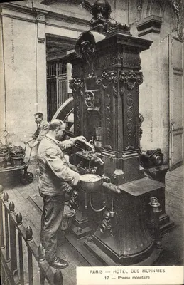 Paris — Hôtel des Monnaies — Presse monétaire — J.A. Longuet, Saint-Martin