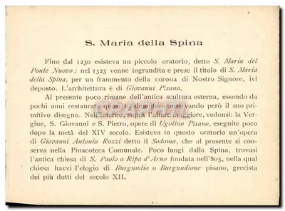 Bilhete postal antigo S Maria Della Spina — Verso