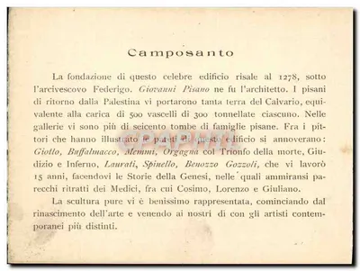 Antieke ansichtkaart Camposanto — Achterkant