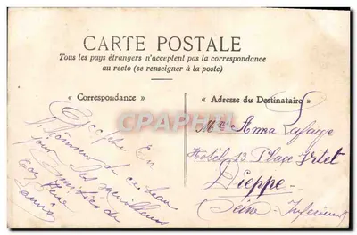 Gage d'Amitié — Mężczyzna w stroju trzymający bukiet — wydawca Gage d'Amitié — Rewers