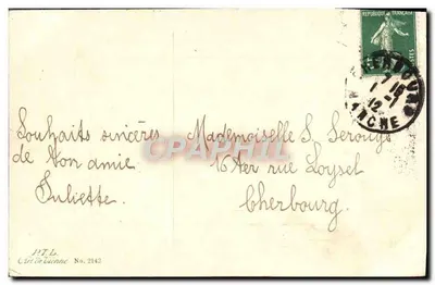 Scena górskiego krajobrazu z śniegiem — Szczęśliwego Nowego Roku — PIL. Cari de Cienne Nr 2142 — Rewers