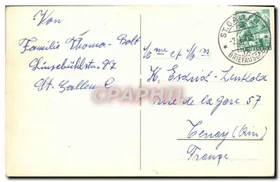 Paisagem invernal com cervo — carta de boas-vindas de Ano Novo — editor não visível — Verso