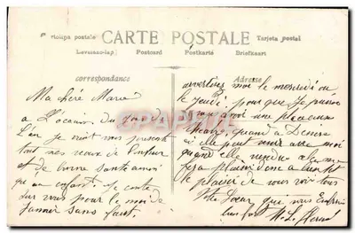 Postier en uniforme — avec bouquet de fleurs — éditeur '151' et timbre 10c — Verso