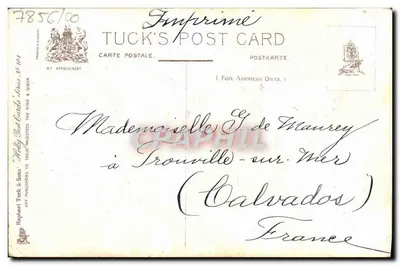 Caixa de Natal decorada com visco e pássaros — Tuck's Post Card n°7856/00 — Verso