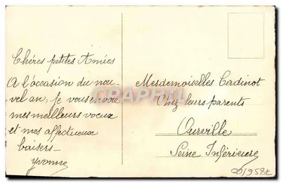 Trois chatons dans un panier — houx et hameçon — Bonne Année — Rewers