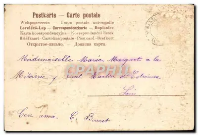 Kwiaty i ornamenty — Najlepsze życzenia — Uniwersalna kartka pocztowa — Rewers