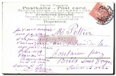 Dziecko podlewające trawy — Szczęśliwy Nowy Rok 1906 — wydawca nieznany, nr 477 — Rewers