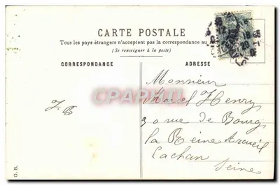 Bouquet of violets in a basket — Happy New Year — publisher G.B. number not visible — Back