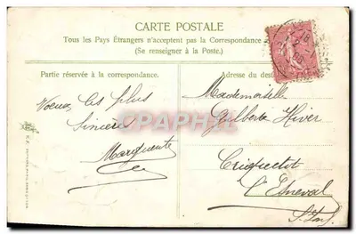 Fleurs et champignons — Carte de vœux avec texte imprimé et motifs décoratifs — Éditeur K.F. ERTZMAN PANIA ARME OTTOA — Verso