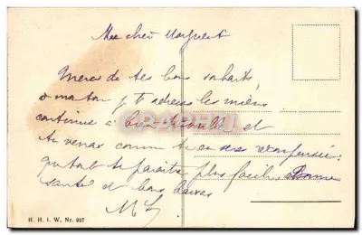 Bonne Année — ptaki i zasłonięte gniazdo — H. H. i. W. Nr. 937 — Rewers