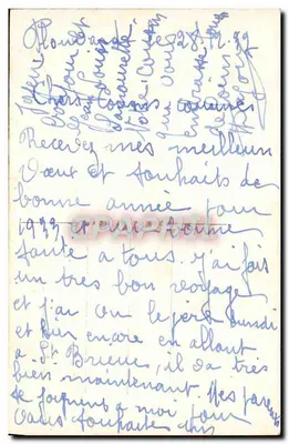 Arranjo de flores e paisagem — Bom Ano — CP 977 — Verso