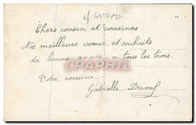 Menina segurando um buquê — Feliz Ano — editor República, n° 7027 — Verso