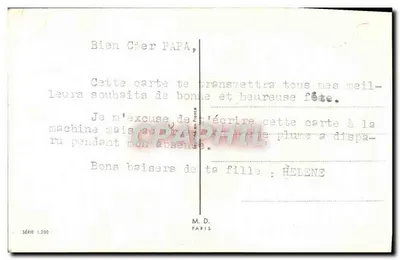 Bukiet tulipanów — Szczęśliwego urodzin — M. D. Paryż, seria 1.200 — Rewers