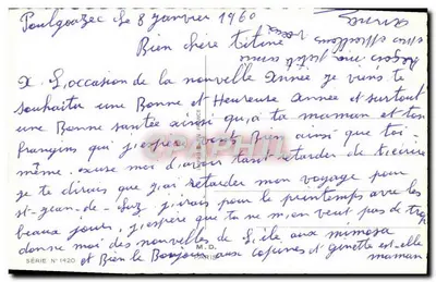 Paisaż zimowy — Szczęśliwy Nowy Rok — seria N°1420, wydawca M.D. Paryż — Rewers