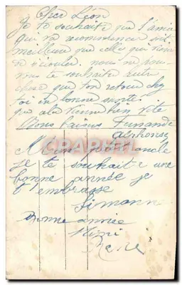 Trois enfants — scène de Noël avec sacs et brosses — éditeur J.H.C. n° 943 — Rewers