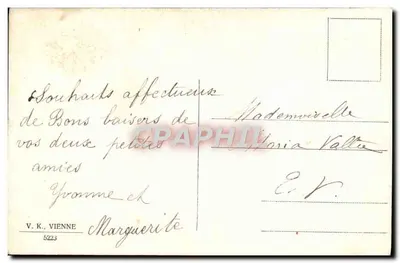 Scena zimowa — Szczęśliwego Nowego Roku — V. K., Wiedeń, n°5223 — Rewers