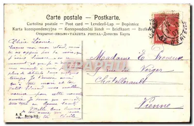 Mulher com gui — Boa Ano Novo 1907 — A.S. Berlie 359 — Verso