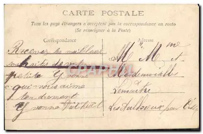 Niña con abrigo rosa sosteniendo un arbusto de visco — Feliz Año Nuevo — Editor: TARETTE, n° 1816 — Reverso