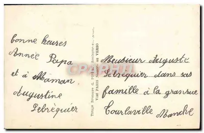 Criança com hortência — Boa Ano — Impressão G. Piffet, Paris — Verso