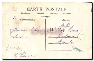 Mężczyzna w stroju z bukietem róż — 'Heureuse Année' — J.C. Paris, n°2140 — Rewers