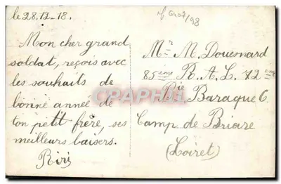 Criança com gui — Boa Ano 1918 — Irisa, Manche — Verso