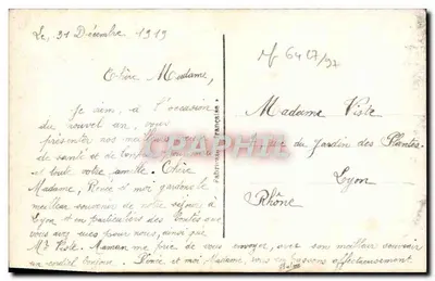 Bom Ano — decoração de rosas e hortência em um coração — DIX 1090/s — Verso