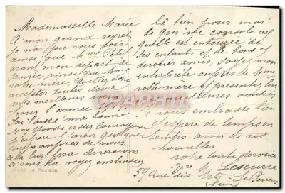 रात्रि कपड़े और फर के साथ महिला — बर्फीले जंगल के दृश्य — प्रकाशक पेरिस 437 — पीछे