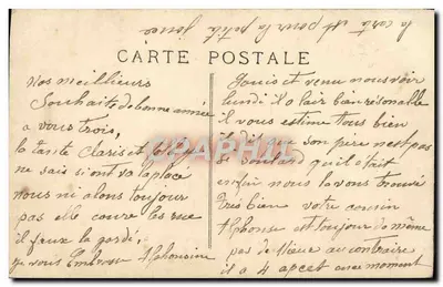 Petite fille en robe fleurie — avec bouquet et chapeau décoré — éditeur J.E. Paris — Rewers