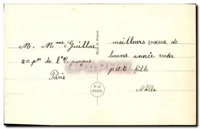 Menina em traje de inverno segurando um buquê — PC PARIS 3606 — Verso