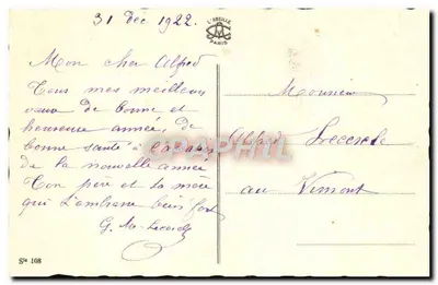 Bukiet kwiatów — Szczęśliwy Nowy Rok — L'ABEILLE PARIS — Rewers