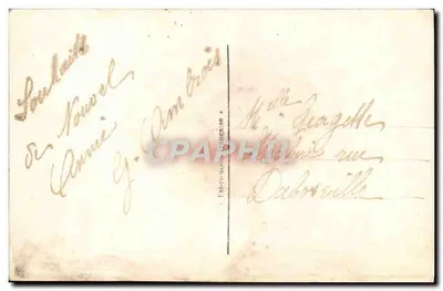 Bonne Année — dekor z wróblami i zimowy krajobraz — DIX 1085 — Rewers