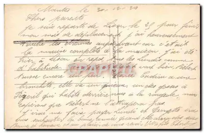 Niña sosteniendo una corona de rosas — Feliz Año — París 919 — Reverso
