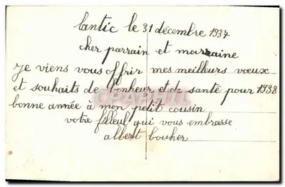 Enfant avec charrette de fleurs — scène de Noël — éditeur RAT NOJER n° 13738 — Verso
