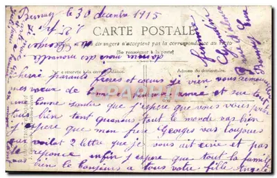 Dzieci w mundurach żołnierskich — Szczęśliwy Nowy Rok — M. Boulanger, Vichy — Rewers