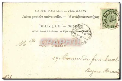 Monument Van Schoonbeke przy Uprawach — Antwerpen, G. Hermans, Wyd. N°148 — Rewers