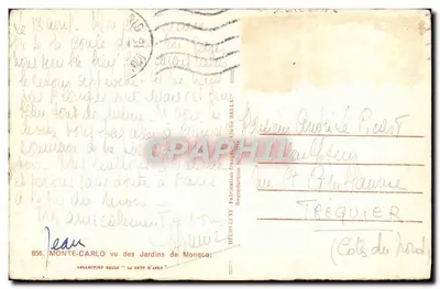Monte-Carlo — widok ogrodów Monako — wydawca Rella — Rewers