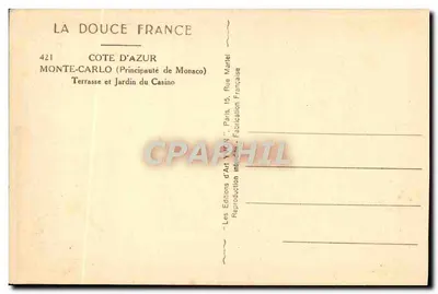 Terrasa i ogród kasyna — Monte-Carlo (Księstwo Monako) — Éditions d'Art Yvon, Paryż — Rewers
