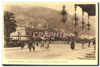 Monte-Carlo - O Café de Paris - Vista tirada da Entrada do Casino