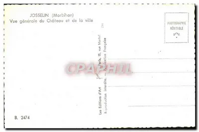 Josselin (Morbihan) — Vista geral do castelo e da cidade — Les Editions d'Art, Paris — Verso