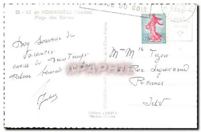 Praia das Senhoras — Ilha de Noirmoutier (Vendée) — Edições Gaby — Verso