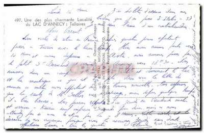 Lago d'Annecy — Talloires — Editore Le Touring International — Verso