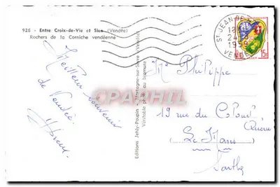Rochos da Corniche Vendéenne — Entre Croix-de-Vie e Sion (Vendée) — Edições Jehly-Poupin — Verso