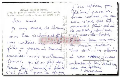 Ponte do Mercado em Meaux — vista sobre a Marne — Y. Hodbert — Verso