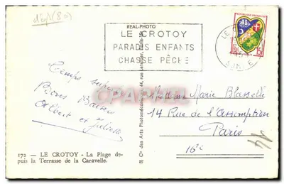 Le Crotoy — Plaża z Tarasy Caravelle — Cie des Arts Photomécaniques — Rewers