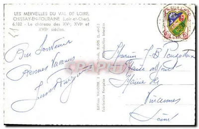 Zamek w Chissay-en-Touraine — XV, XVI i XVII wiek — Wydawnictwo Valoire, seria 6.102 — Rewers