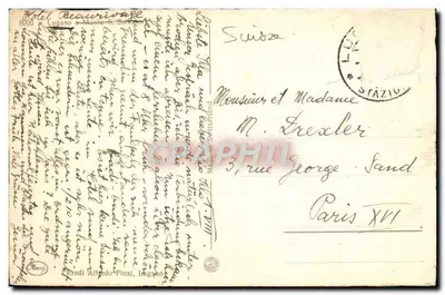 Jezioro Lugano — widok panoramiczny — wydawca Alfredo Pinzi, Lugano — Rewers
