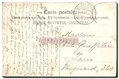 Bilhete postal antigo Les Alpes Vue Du Mont Soleil St Imier — Verso
