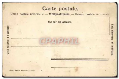 Stara pocztówka Lugano i Monte S Salvatore — Rewers